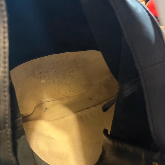 Ann Taylor Black Leather Snakeskin Print Tote Shoulder Bag Work Tote No Tassel - Picture 7 of 8